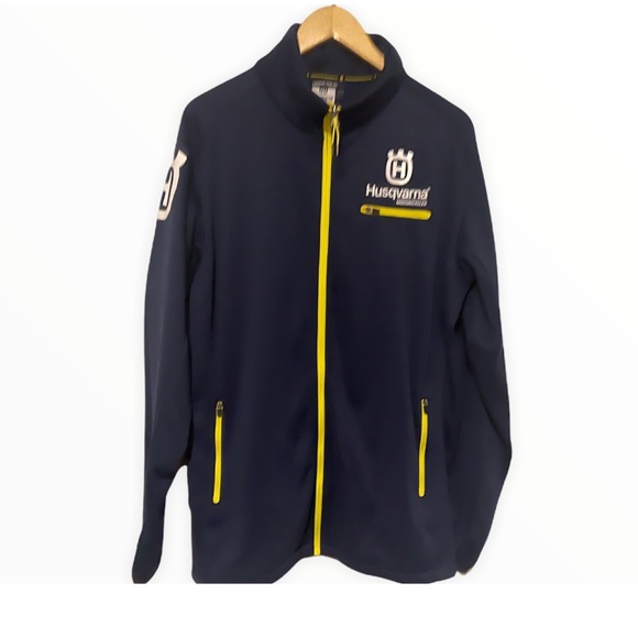 Husqvarna Men’s Replica Team Fleece Zip Up Jacket Navy Blue - Picture 2 of 5